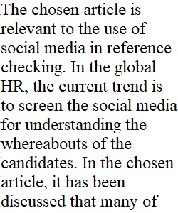 Use of social media in reference checking